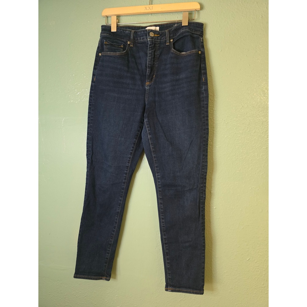 Loft The Curvy Skinny Jeans Dark Wash Denim Pants 29W 26L 11R Sz 8